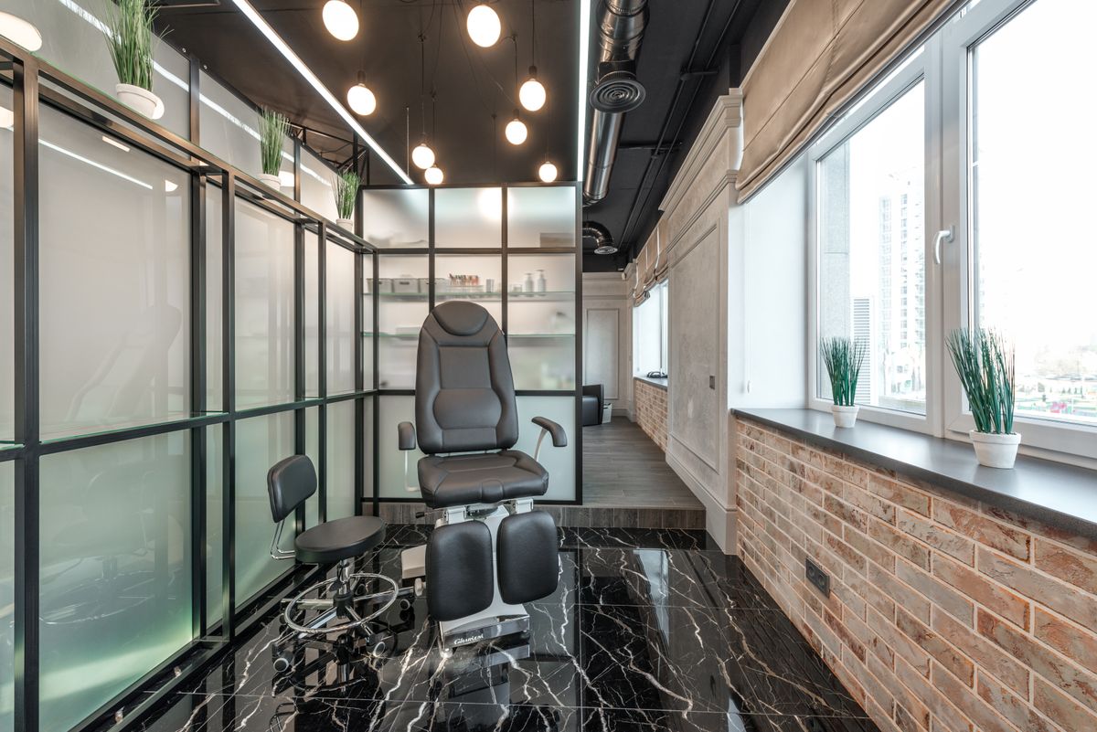 Sleek modern salon interior at Sphere Nails Bar, Paradise Rd